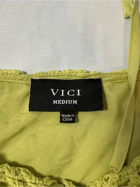 Vici Crochet Square Neck Crop Top in Lime - Picture 2 of 5